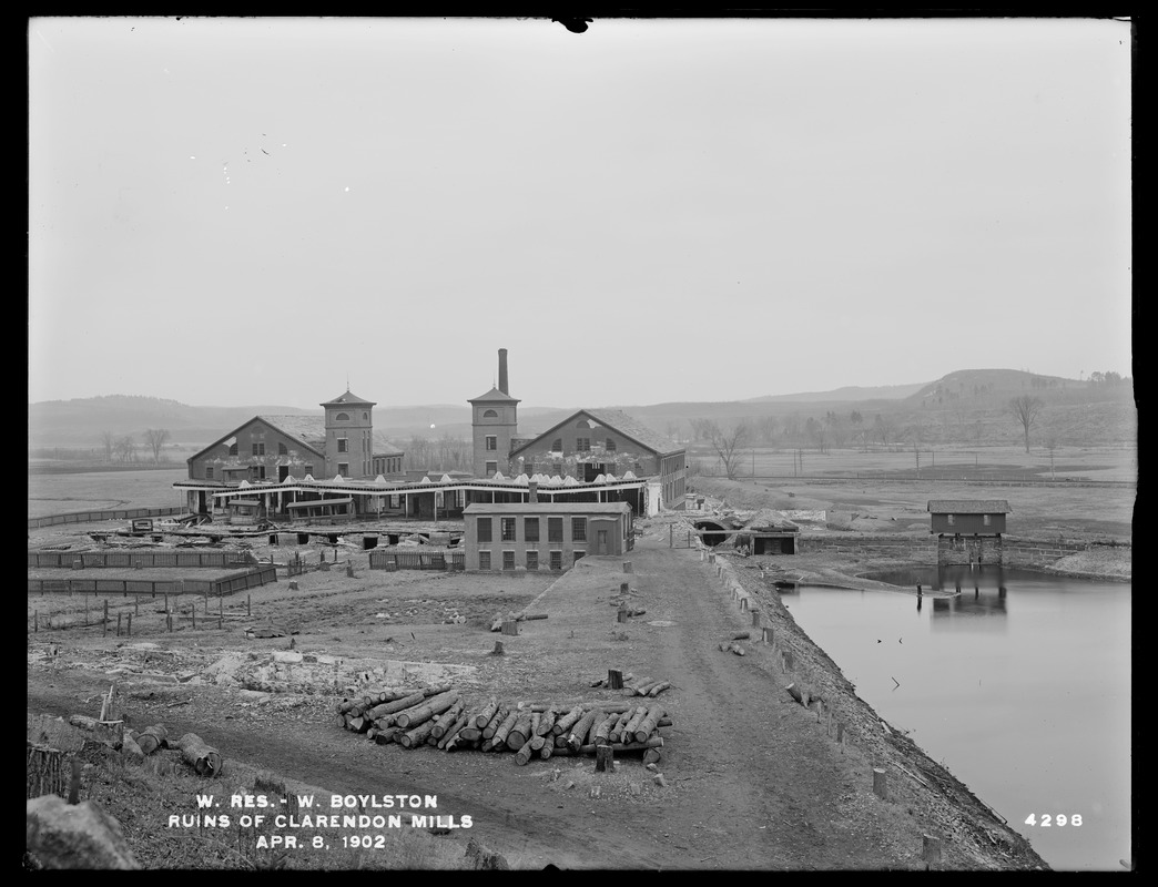 Wachusett Reservoir, ruins of Clarendon Mills, West Boylston, Mass., Apr. 8, 1902