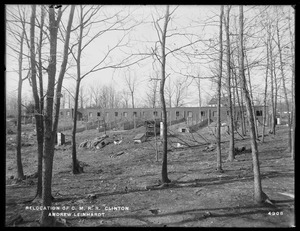 Relocation Central Massachusetts Railroad, Andrew Leinhardt's hennery, Clinton, Mass., Apr. 28, 1902