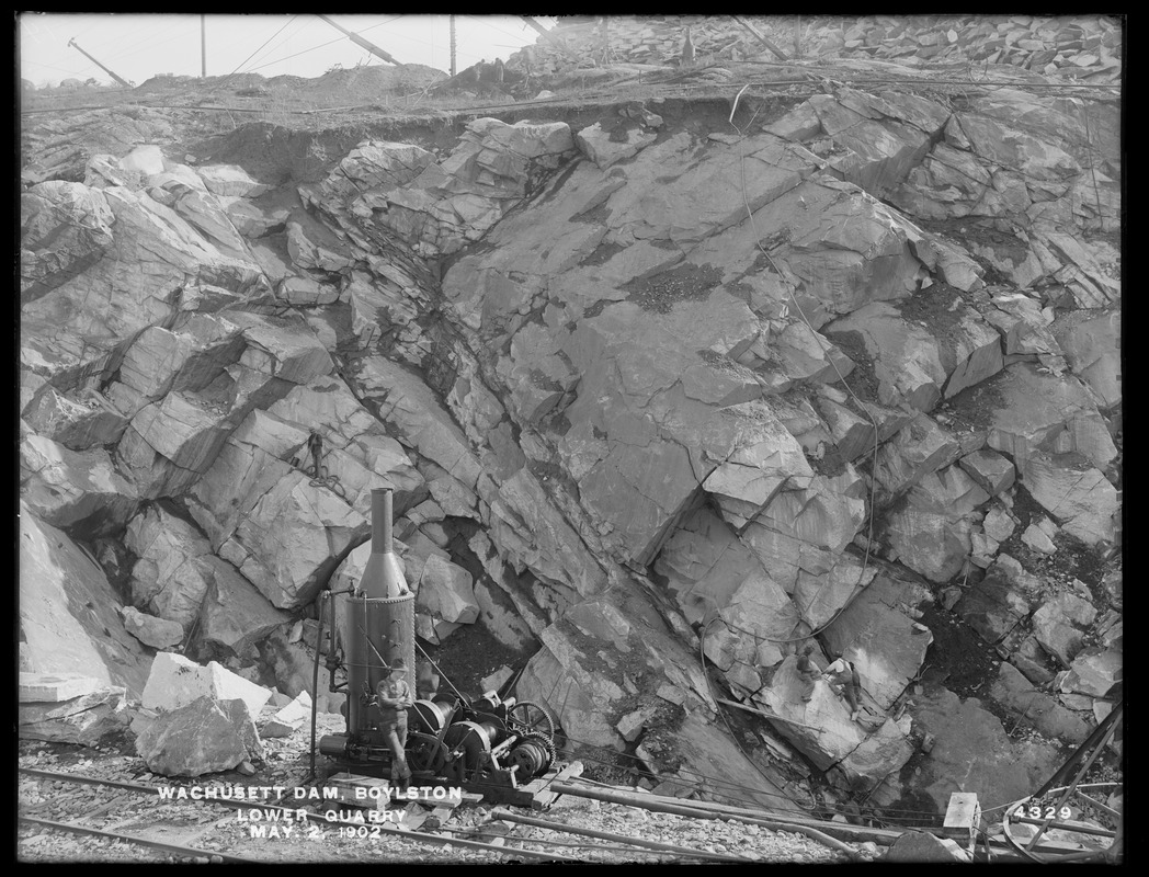 Wachusett Dam, lower quarry, Boylston, Mass., May 2, 1902