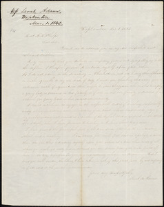Letter from Sarah Ann Adams, Hopkinton, to Amos Augustus Phelps, Mar 1 1842