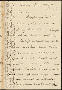 Letter from Oliver Johnson, [New York, N.Y.], to William Lloyd Garrison, Feb[ruary] 24 [1854]