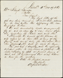 Letter from Alfred Harry Love, Philad[elphi]a, [Pa.], to William Lloyd Garrison, [November] 19. 1863