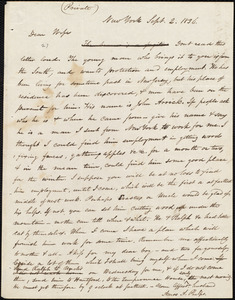 Letter from Amos Augustus Phelps, New York, to Charlotte Phelps, Sept. 2. 1836