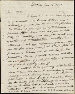 Letter from Amos Augustus Phelps, Boston, to Charlotte Phelps, Jan 16. 1835