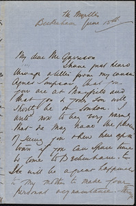 Letter from Agnes MacDonnell, Beckenham, [England], to William Lloyd Garrison, June 15th [1877]
