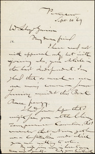 Letter from Gerrit Smith, Peterboro, [N.Y.], to William Lloyd Garrison, Sept[ember] 10 [18]69