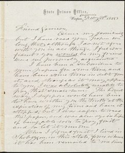Letter from Edward M. MacGraw, Waupun, Wis., to William Lloyd Garrison, Feb[ruar]y 24th 1858