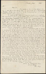Letter from Massachusetts Abolition Society, Boston, June 1839
