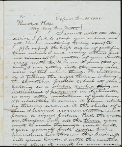 Letter from Isaac Richmond Barbour, Oxford [Mass.], to Amos Augustus Phelps, Dec. 30. 1845