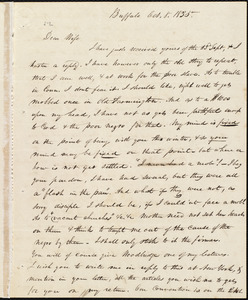 Letter from Amos Augustus Phelps, Buffalo (N.Y.), to Charlotte Phelps, Oct. 8. 1835