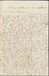 Letter from S.P. Leland, Windsor, Ohio, to William Lloyd Garrison, Sept[ember] 7, 1857