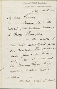 Letter from James Miller M'Kim, Philadelphia, [Pa.], to William Lloyd Garrison, May 14th [1864]