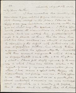 Letter from Milton Badger, Andover, to Amos Augustus Phelps, August 8th 1833