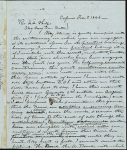 Letter from Isaac Richmond Barbour, Oxford [Mass.], to Amos Augustus Phelps, Feb. 7. 1846