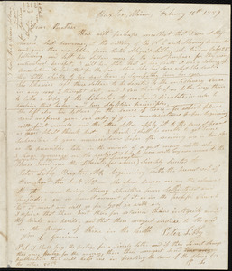 Letter from Peter Libby, Buxton, Me., to William Lloyd Garrison, February 16th, 1839