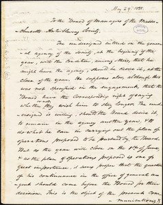 Copy of letter from Amos Augustus Phelps, Boston, to William Cogswell and Masachusetts Anti-Slavery Society. Board Members, May 29. 1838