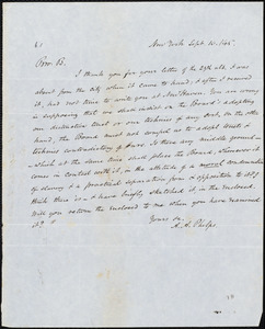 Letter from Amos Augustus Phelps, New York, to Leonard Bacon, Sept. 10./45