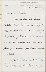 Letter from James Miller M'Kim, Philadelphia, [Pa.], to William Lloyd Garrison, May 21st [1864]
