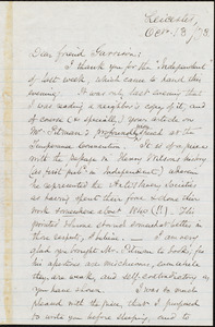 Letter from Samuel May, Jr., Leicester, [Mass.], to William Lloyd Garrison, Oct[ober] 13 / [18]73