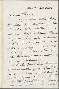 Letter from James Miller M'Kim, Phil[adelphi]a, [Pa.], to William Lloyd Garrison, Oct[ober] 26th [1863]