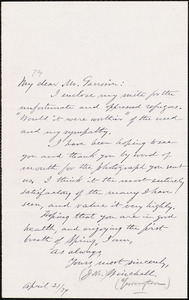 Letter from James Manning Winchell Yerrinton, to William Lloyd Garrison, April 21 / [18]79