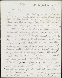 Letter from Amos Augustus Phelps, Boston, to Oliver C. Peck, July 10. 1838