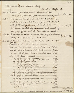 Massachusetts Abolition Society expense account of A. A. Phelps, 1840