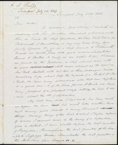 Letter from Amos Augustus Phelps, Liverpool, to Clarissa Tryon, July 28th 1843