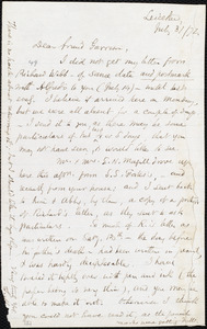 Letter from Samuel May, Jr., Leicester, [Mass.], to William Lloyd Garrison, July 31, [18]72