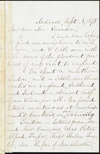 Letter from Mary Ashton Livermore, Melrose, [Mass.], to William Lloyd Garrison, Sept[ember] 8, 1878