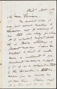 Letter from James Miller M'Kim, Phil[adelphi]a, [Pa.], to William Lloyd Garrison, Nov[embe]r 5th [1863]