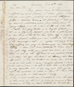 Letter from Abraham Chittenden Baldwin, Amherst (Ms), to Amos Augustus Phelps, Dec 18th 1832