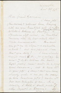 Letter from Samuel May, Jr., Leicester, [Mass.], to William Lloyd Garrison, Dec[embe]r 29 / [18]75