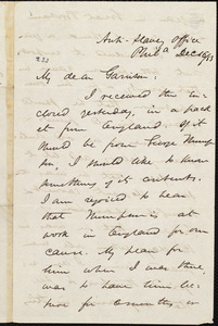 Letter from James Miller M'Kim, Phil[adelphi]a, [Pa.], to William Lloyd Garrison, Dec[ember] 16 / [18]53