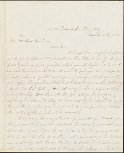 Letter from A. Pflueger, Troy, N.Y., to William Lloyd Garrison, March 12th, 1874