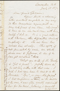 Letter from Samuel May, Jr., Lancaster, N.H., to William Lloyd Garrison, July 18. 1872