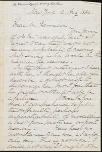 Letter from Francis George Shaw, New York, [N.Y.], to William Lloyd Garrison, 12 Aug[ust] 1864