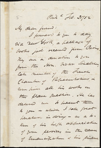 Letter from James Miller M'Kim, Phil[adelphia], [Pa.], to William Lloyd Garrison, Febr[uary] 20 / [18]52