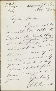 Letter from Samuel Edmund Sewall, to William Lloyd Garrison, Dec[ember] 5 [1869]