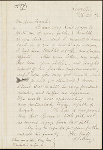 Letter from Samuel May, Jr., Leicester, [Mass.], to Francis Jackson Garrison, Feb[ruary] 24 / [18]76