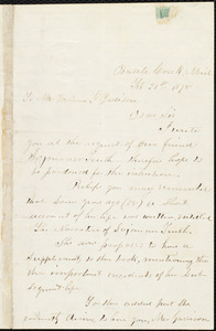 Letter from Sojourner Truth, Battle Creek, Mich., to William Lloyd Garrison, Feb[ruary] 21st 1875