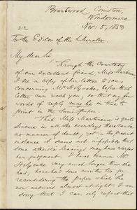 Letter from William James Linton, Coniston, [England], to William Lloyd Garrison, Nov[ember] 5, 1853
