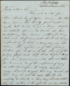 Letter from George A. Avery, Rochester, to Amos Augustus Phelps, Oct 5. 1835