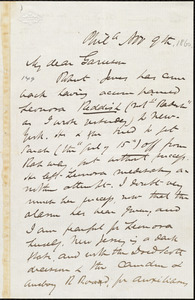 Letter from James Miller M'Kim, Phil[adelphia], [Pa.], to William Lloyd Garrison, Nov[ember] 9th [1860]