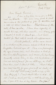 Letter from Samuel May, Jr., Leicester, [Mass.], to Francis Jackson Garrison, July 28 / [18]78