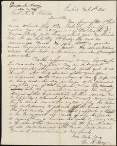 Letter from George A. Avery, Rochester, to Amos Augustus Phelps, March 8th 1841