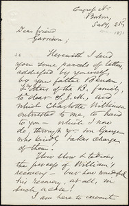 Letter from Samuel May, Jr., Leicester, [Mass.], to William Lloyd Garrison, [December 23, 1871]