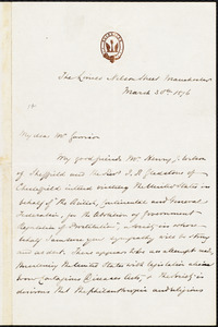 Letter from S. Alfred Steinthal, Manchester, [England], to William Lloyd Garrison, March 30th. 1876