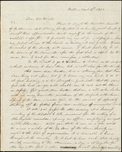 Letter from Amos Augustus Phelps, Boston, to Elizur Wright, March 10th 1834