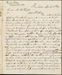 Letter from George A. Avery, Rochester, to Amos Augustus Phelps, April 18th 1843